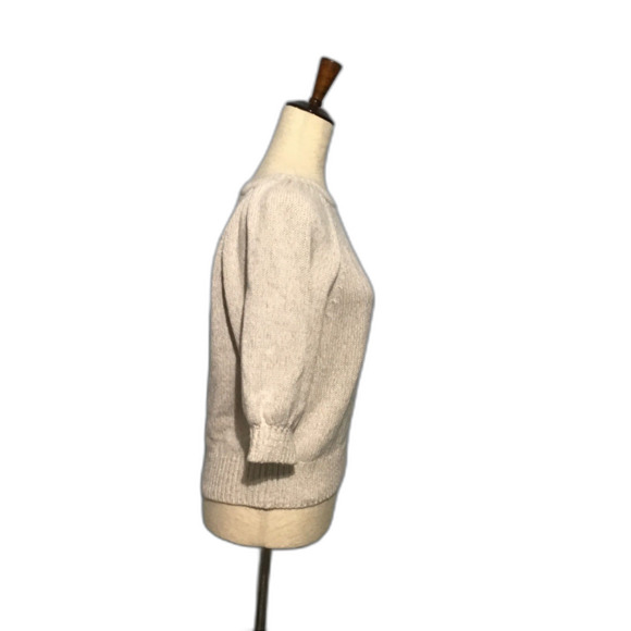 Ann Taylor Cream Boat Neck Ribbed Sweater XS Cotton Blend - Picture 2 of 7